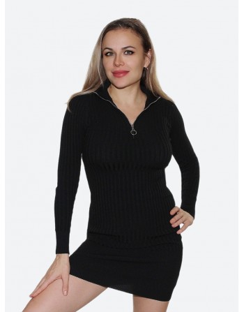 Черное платье<br/><span class='tw-product-name2'>в рубчик с молнией</span> test alt 4