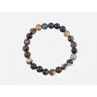 Каменный браслет 8 мм из<br/><span class='tw-product-name2'>темно-коричневого агата</span>