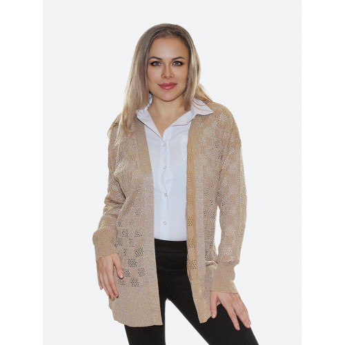 Светло-коричневый кардиган<br/><span class='tw-product-name2'>в клетку с блестками</span> test alt 4