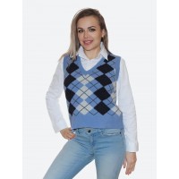 Голубая безрукавка <br/><span class='tw-product-name2'>с ромбовидным орнаментом</span>