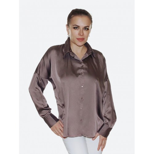 Коричневая рубашка<br/><span class='tw-product-name2'>"Элегантность" оверсайз</span> test alt 4
