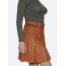 Юбка в складку|желто-коричневого цвета