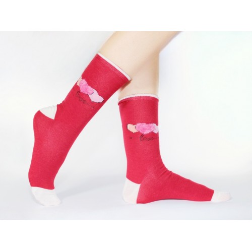 Темно-красные носки<br/><span class='tw-product-name2'>с "Love" черного цвета</span> test alt 4