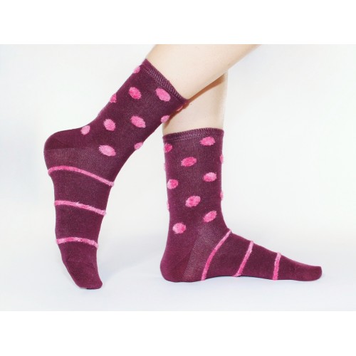 Фиолетовые носки<br/><span class='tw-product-name2'>в розовый горошек и полосы</span> test alt 4