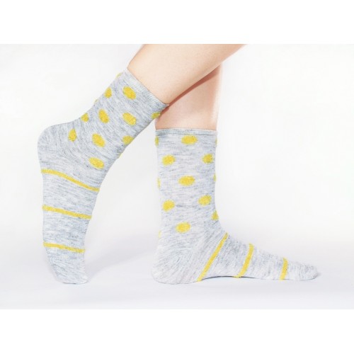 Серые носки<br/><span class='tw-product-name2'>в желтый горошек и полоски</span> test alt 4