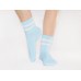 Светло-голубые носки|с двумя полосками