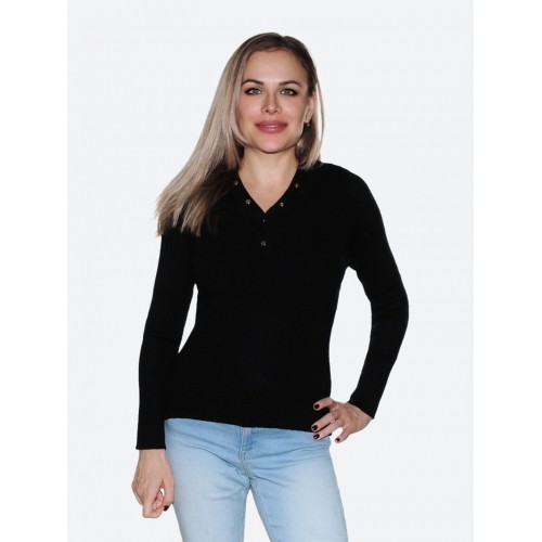 Черный лонгслив<br/><span class='tw-product-name2'>с заклепками на V вырезе</span> test alt 4