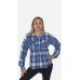 Клетчатая женская рубашка синего цвета