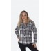 Клетчатая женская рубашка серого цвета